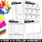 AU AW Diphthongs Word Work Worksheets & Activities 1st Grade Phonics or Spelling - Printable Spelling Worksheets and Word Sorts for Word Work