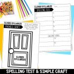 Closed Syllables Worksheets, Activities & Games for 2nd Grade Phonics & Spelling Spelling Test Template and Easy Printable Phonics Craft