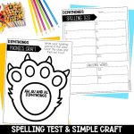 al au aw Diphthongs Worksheets, Spelling Activities & 2nd Grade Phonics Games Spelling Test Template and Easy Printable Phonics Craft