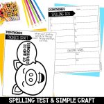oi and oy Diphthongs Worksheets, Spelling Activities and 2nd Grade Phonics Games Spelling Test Template and Easy Printable Phonics Craft