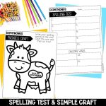 OU OW Diphthongs Word Work Worksheets & Activities 1st Grade Phonics or Spelling Spelling Test Template and Easy Printable Phonics Craft