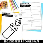 Consonant LE Worksheets, Activities & Games for 2nd Grade Phonics or Spelling Spelling Test Template and Easy Printable Phonics Craft