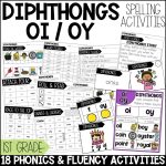OI OY Diphthongs Word Work Worksheets & Activities 1st Grade Phonics or Spelling
