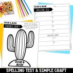 ough and augh Worksheets, Activities & Games for 2nd Grade Phonics or Spelling Spelling Test Template and Easy Printable Phonics Craft