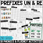 Prefixes RE and UN Worksheets, 2nd Grade Spelling Activities & Phonics Games