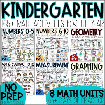 YEAR OF Kindergarten Math Worksheets, Lessons and Assessments Print and Go