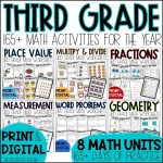 YEAR of 3rd Grade Math Worksheets and Lessons BUNDLE in Print and Digital