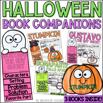 Halloween Reading Comprehension Activities for the Best Read Alouds: Stumpkin, Bonaparte Falls Apart and Gustavo the Shy Ghost